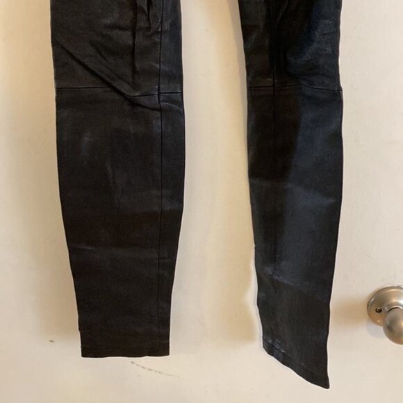 theory 100% lamb leather seamed leggings size 2 - Picture 6 of 8